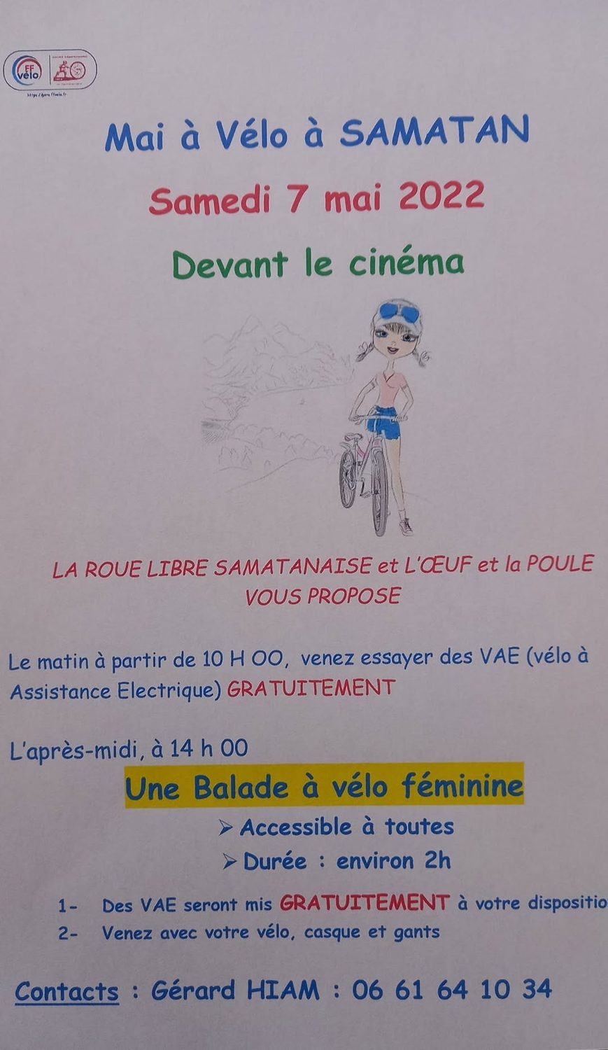 Affiche Mai à Vélo à Samatan 2022